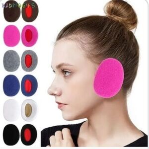 Navy and Cream ear Warmers